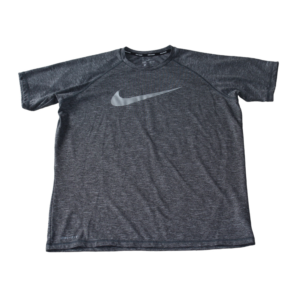 Nike‎ Swim Mens Dri-Fit Gray Short Sleeve T-Shirt UPF 40+ Breathable Size M